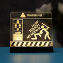 LED Light Acrylic Nameplate for LEGO Universal Warning Sign