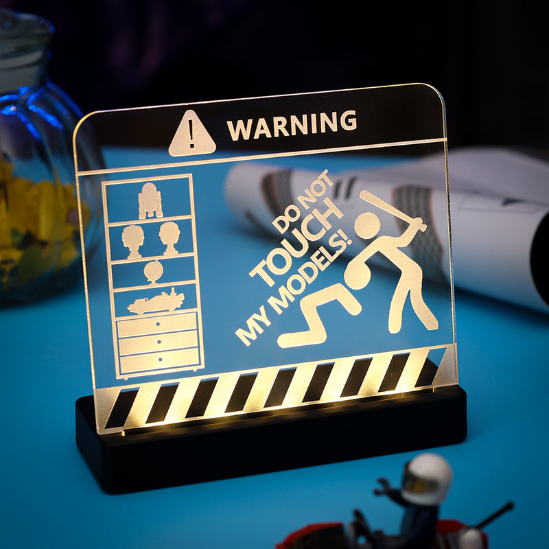 LED Light Acrylic Nameplate for LEGO Universal Warning Sign
