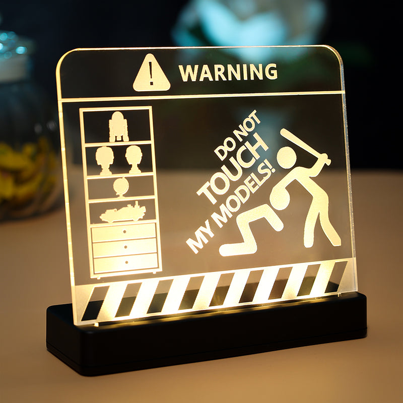LED Light Acrylic Nameplate for LEGO Universal Warning Sign
