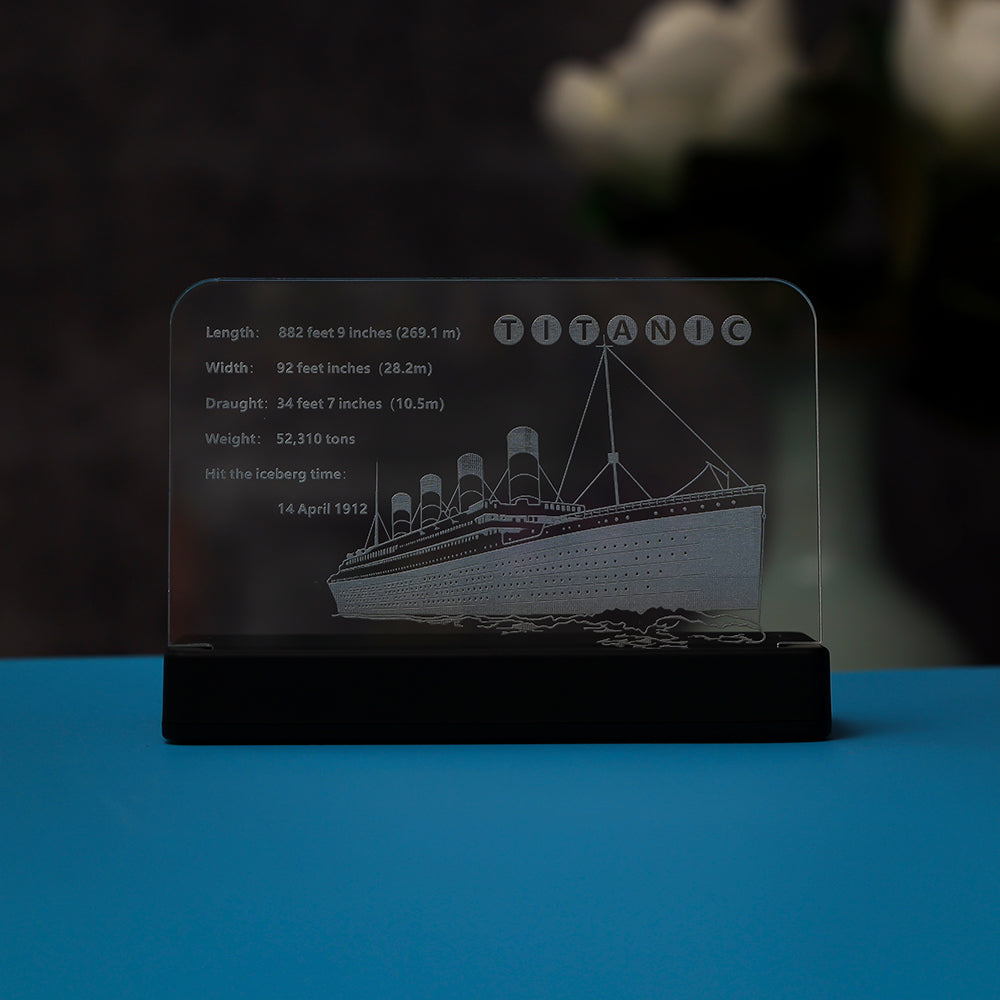 LED Light Acrylic Nameplate for LEGO® Titanic #10294