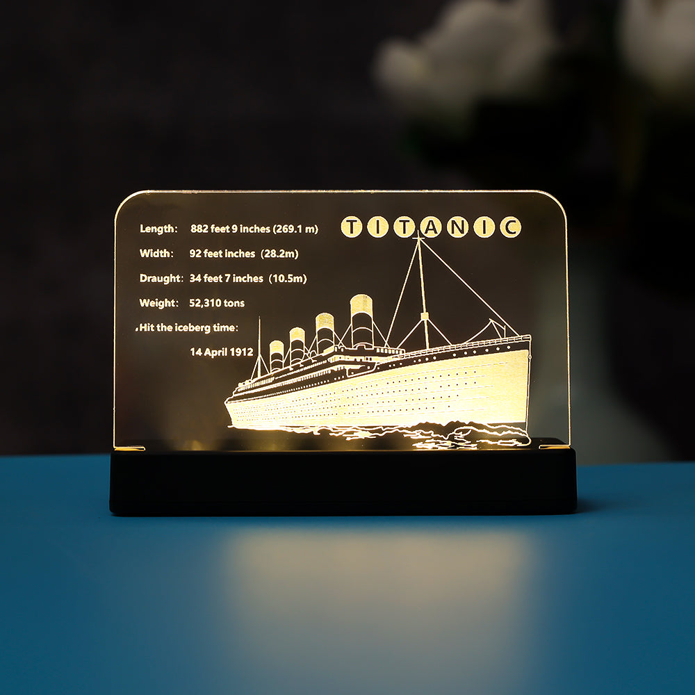 LED Light Acrylic Nameplate for LEGO® Titanic #10294