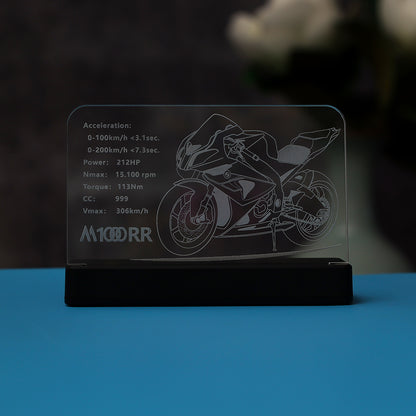 LED Light Acrylic Nameplate for BMW M 1000 RR #42130