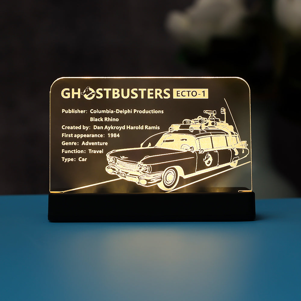 LED Light Acrylic Nameplate for Ghostbusters™ ECTO-1 #10274