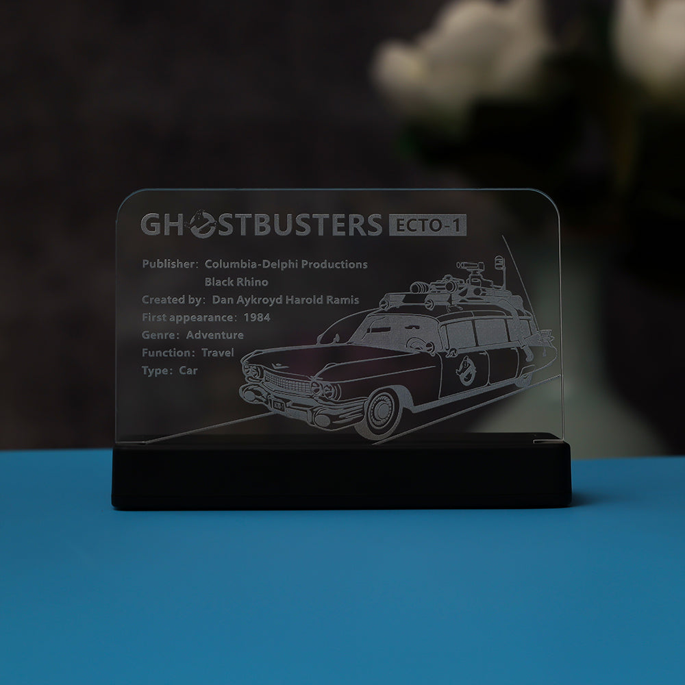 LED Light Acrylic Nameplate for Ghostbusters™ ECTO-1 #10274