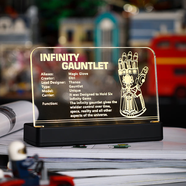 LED Light Acrylic Nameplate for Infinity Gauntlet #76191