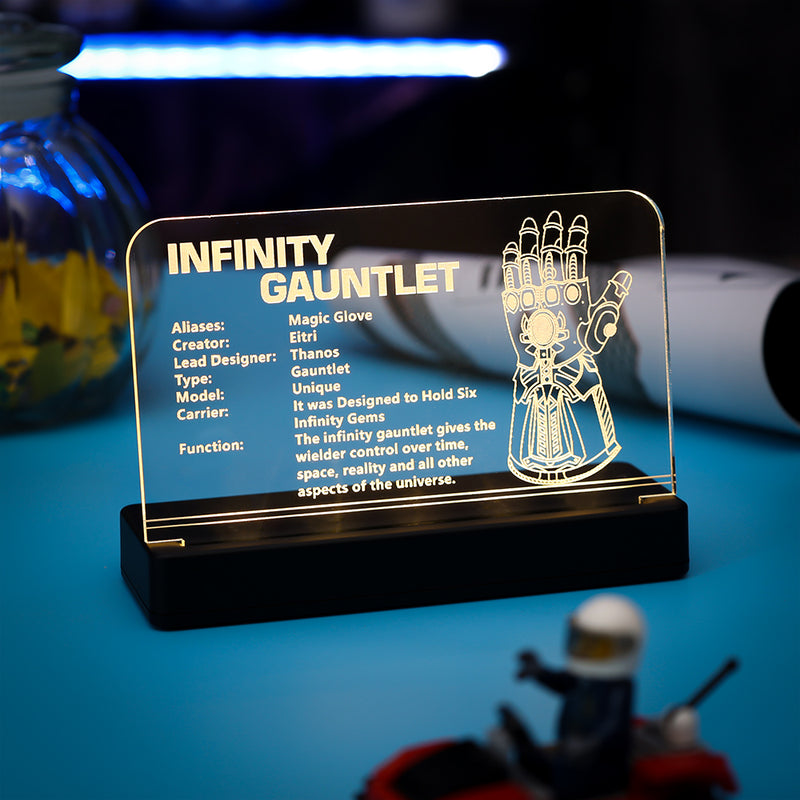 LED Light Acrylic Nameplate for Infinity Gauntlet