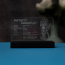 LED Light Acrylic Nameplate for Infinity Gauntlet