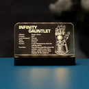 LED Light Acrylic Nameplate for Infinity Gauntlet