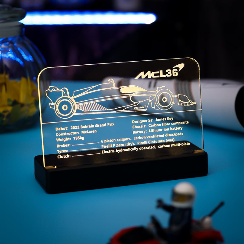 LED Light Acrylic Nameplate for McLaren Formula 1™ Race Car