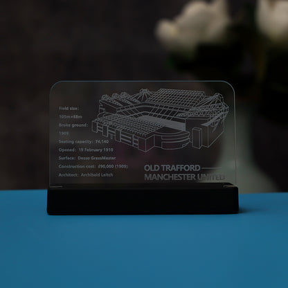 LED Light Acrylic Nameplate for Old Trafford - Manchester United #10272