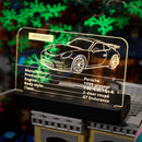 LED Light Acrylic Nameplate for Porsche 911 RSR