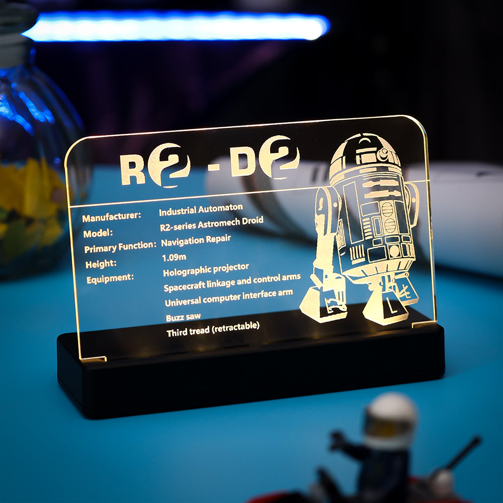 LED Light Acrylic Nameplate for R2-D2 #75308