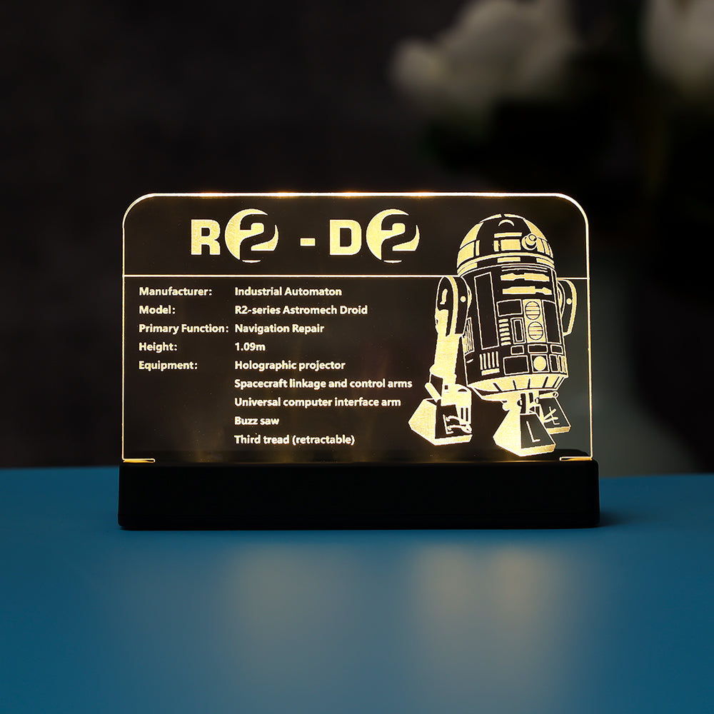 LED Light Acrylic Nameplate for R2-D2 #75308