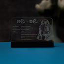 LED Light Acrylic Nameplate for R2-D2