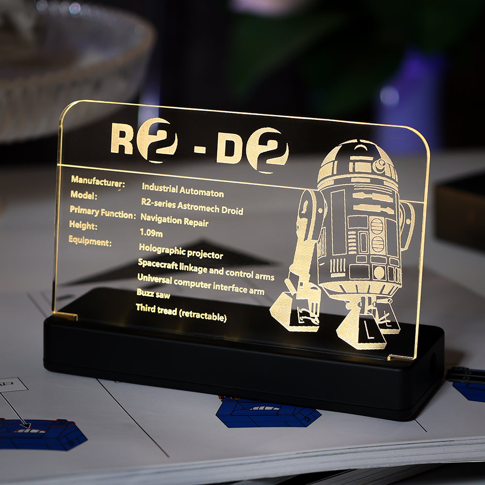 LED Light Acrylic Nameplate for R2-D2 #75308