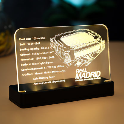 LED Light Acrylic Nameplate for Real Madrid – Santiago Bernabéu Stadium #10299