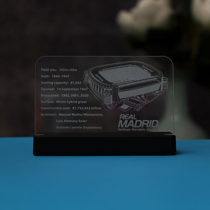 LED Light Acrylic Nameplate for Real Madrid – Santiago Bernabéu Stadium #10299