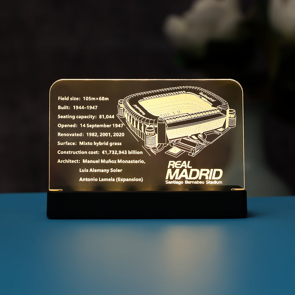 LED Light Acrylic Nameplate for Real Madrid – Santiago Bernabéu Stadium #10299