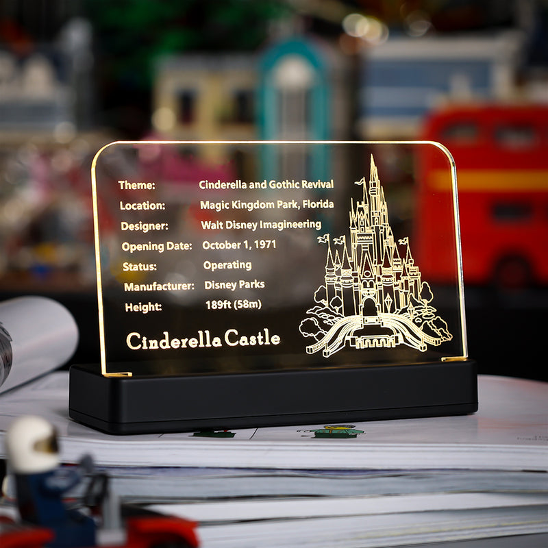 LED Light Acrylic Nameplate for The Disney Castle