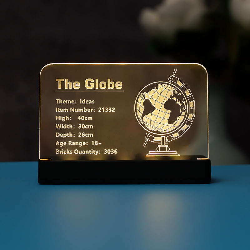 LED Acrylic Nameplate Nameplate for The Globe