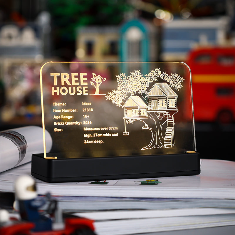 LED Light Acrylic Nameplate for Tree House