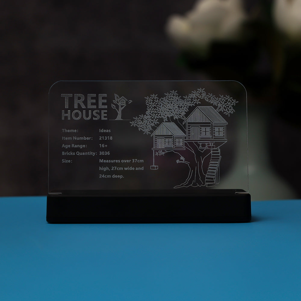 LED Light Acrylic Nameplate for Tree House #21318