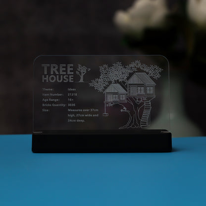 LED Light Acrylic Nameplate for Tree House #21318