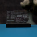 LED Light Acrylic Nameplate for Volkswagen T1 Camper Van